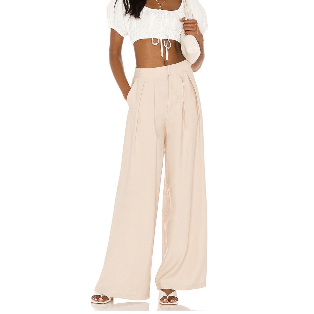 Relaxed wide leg trouser pants